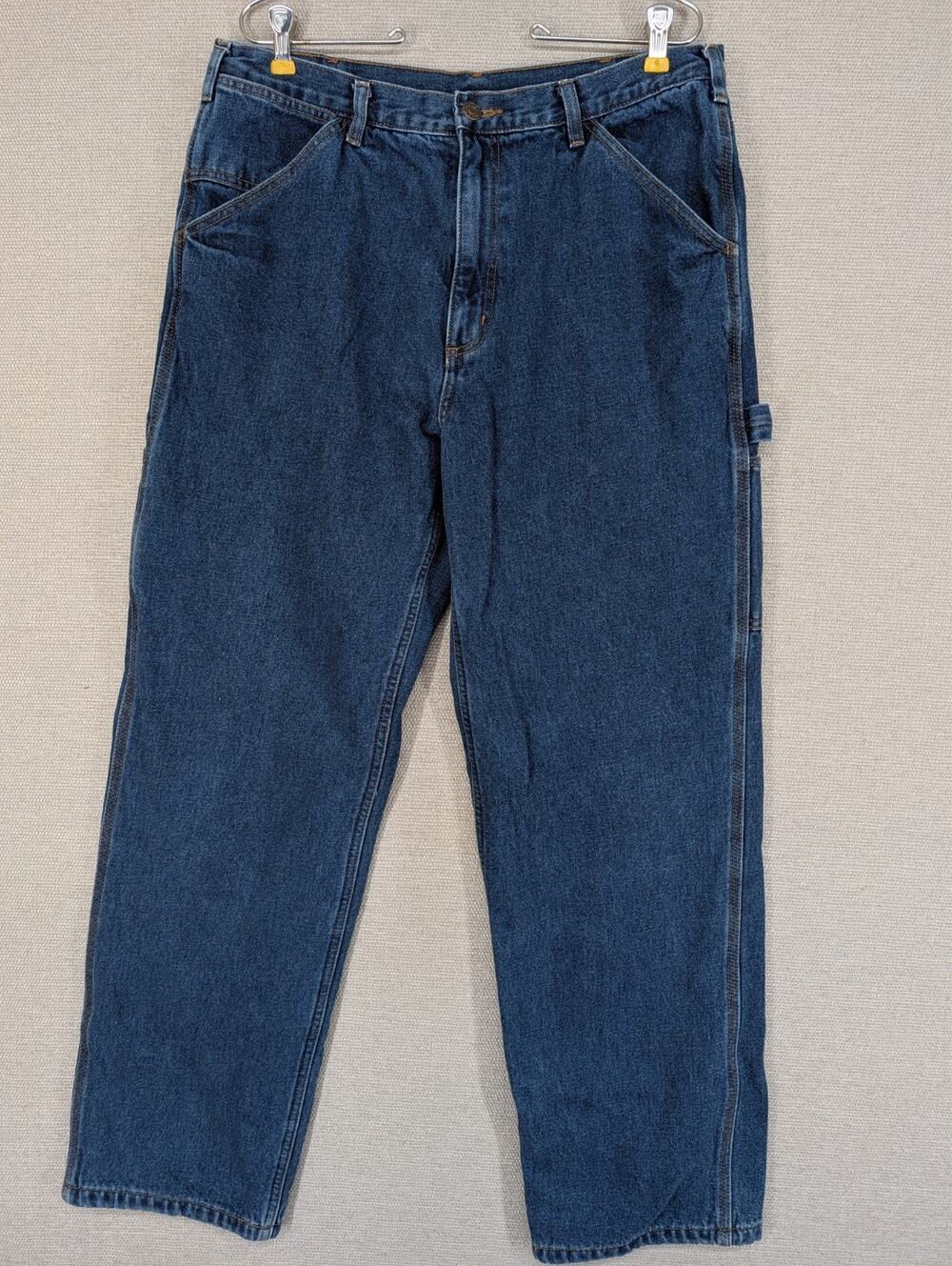 VTG Guide Gear Jeans Mens 34x32 Blue Denim Flannel Lined Hammer Cargo